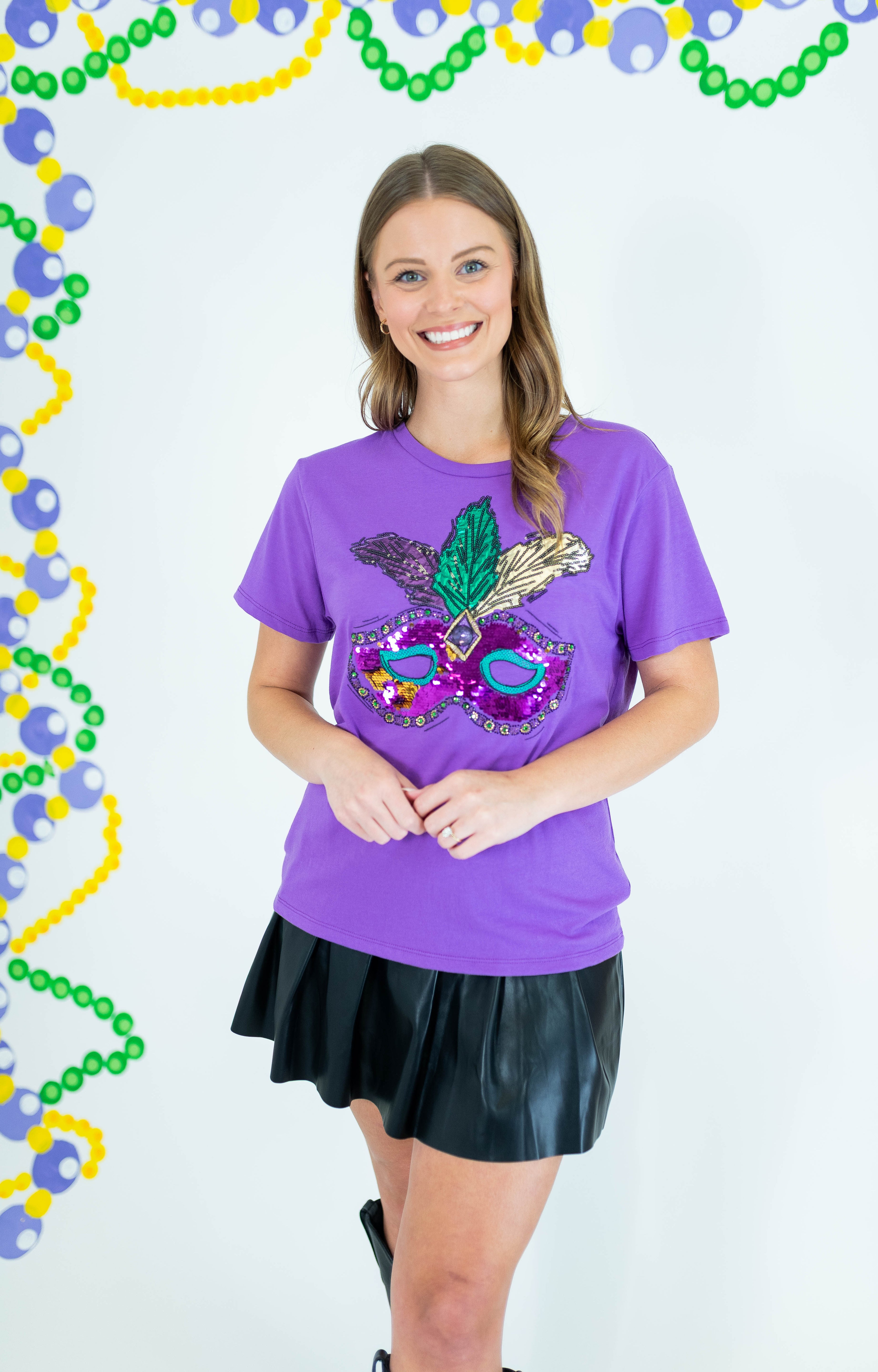 Carnival Purple Crew Neck Shirt - Obsession Boutique