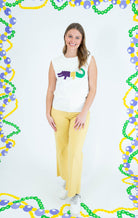 Mardi Gras Color Block Alligator Sweater Tank - Obsession Boutique
