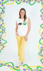 Mardi Gras Color Block Alligator Sweater Tank - Obsession Boutique
