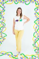 Mardi Gras Color Block Alligator Sweater Tank - Obsession Boutique