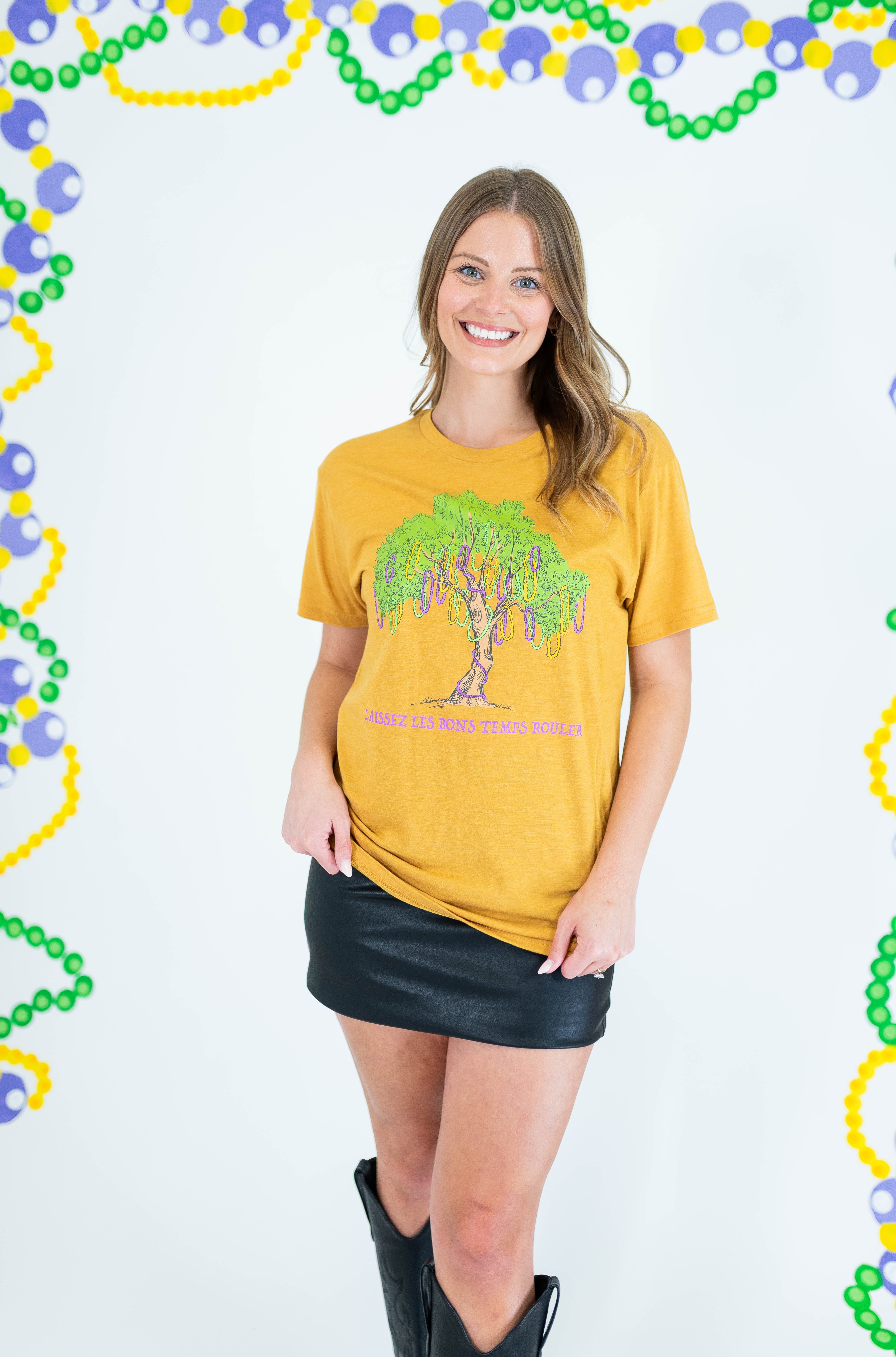 Mardi Gras Bead Tree T-Shirt - Obsession Boutique