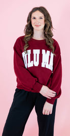 Lulu Mac: Maroon & White Stitch Sweatshirt - Obsession Boutique