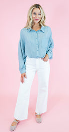 Longer Length Wide Leg Jeans - White - Obsession Boutique