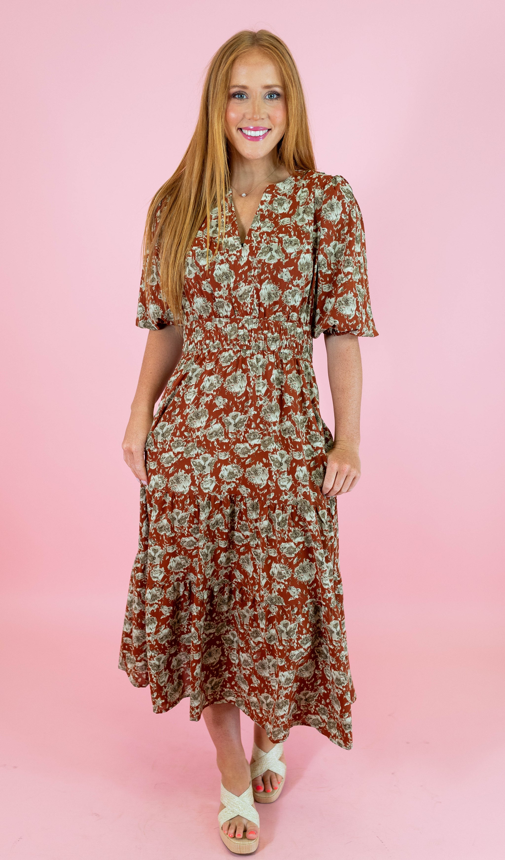 knee length dresses for ladies Baltic Born Womens Colette Sweetheart Midi Dress | Cinnamon