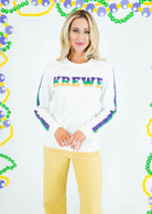 French Terry Vintage Krewe Shirt - Off White - Obsession Boutique