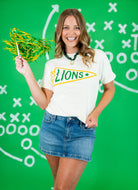Bishop T's: Lion Pennant Tee - Cream - Obsession Boutique