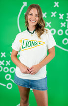 Bishop T's: Lion Pennant Tee - Cream - Obsession Boutique