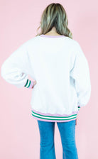 Lulu Mac: White & Pink Stitch Sweatshirt - Obsession Boutique