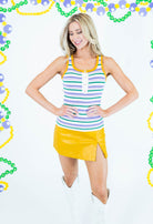 Mardi Gras Striped Sweater Tank Top - Obsession Boutique