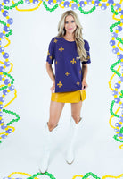 Beaded Fleur de Lis Top - Obsession Boutique