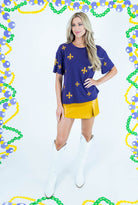 Beaded Fleur de Lis Top - Obsession Boutique