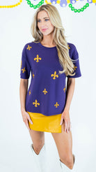 Beaded Fleur de Lis Top - Obsession Boutique