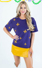 Beaded Fleur de Lis Top - Obsession Boutique
