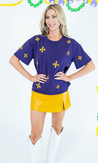 Beaded Fleur de Lis Top - Obsession Boutique