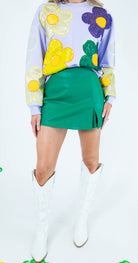Mardi Gras Faux Leather Skort - Obsession Boutique