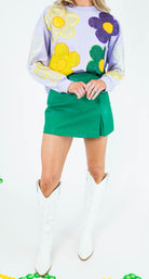 Mardi Gras Faux Leather Skort - Obsession Boutique