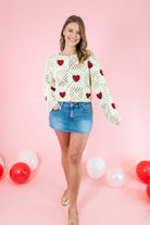 Heart Crochet Sweater - Obsession Boutique