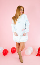 Heart Xoxo Patchwork Embroidery Sweatshirt - Obsession Boutique