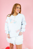 Heart Xoxo Patchwork Embroidery Sweatshirt - Obsession Boutique