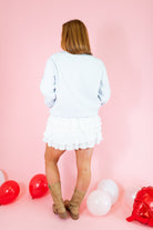 Heart Xoxo Patchwork Embroidery Sweatshirt - Obsession Boutique
