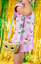 Golden Lily: Mardi Gras Mask Crossbody - Obsession Boutique
