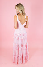 Aurora Bow Tie Shoulder Formal Dress - Pink - Obsession Boutique