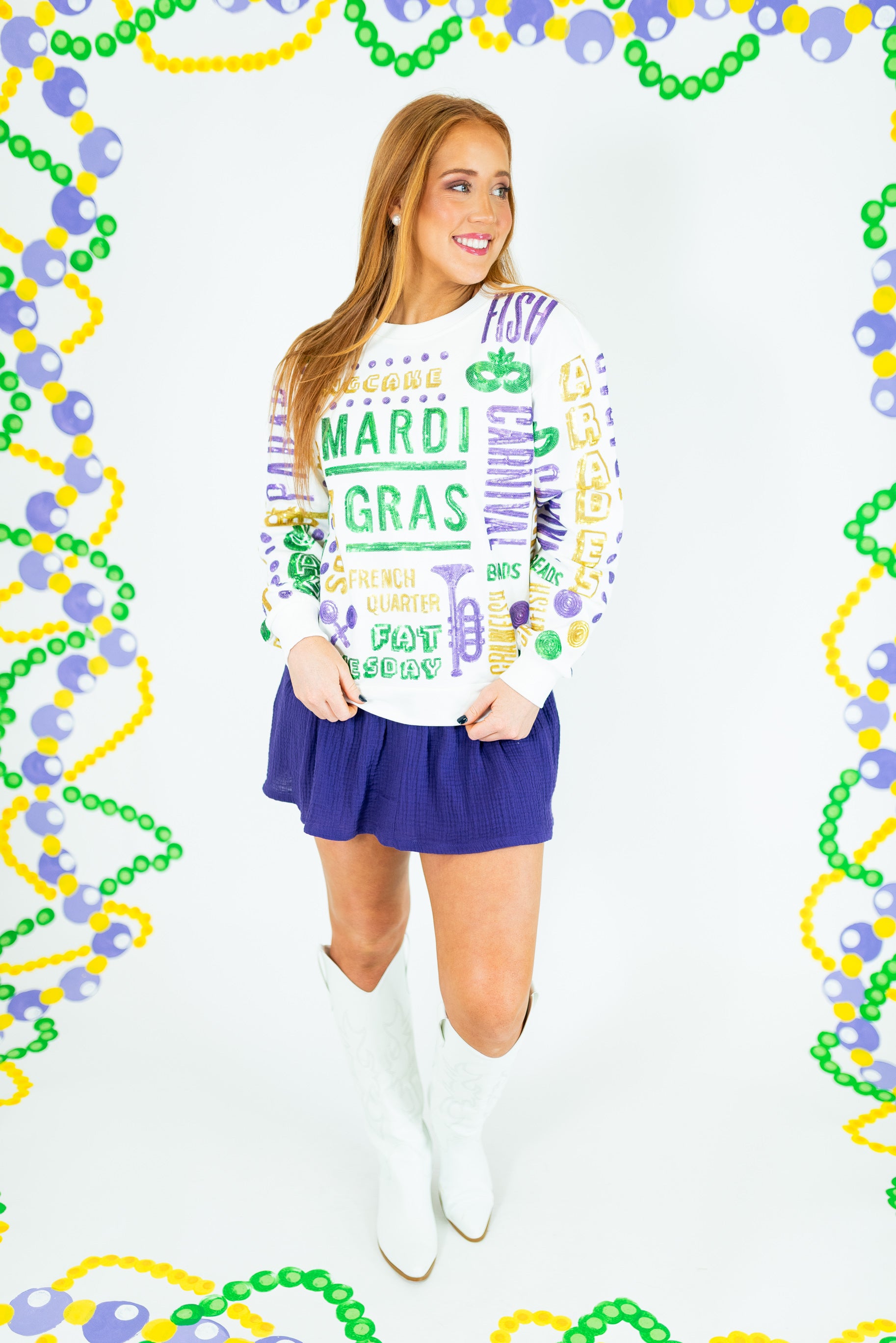 All Things Mardi Gras Sweatshirt - Obsession Boutique