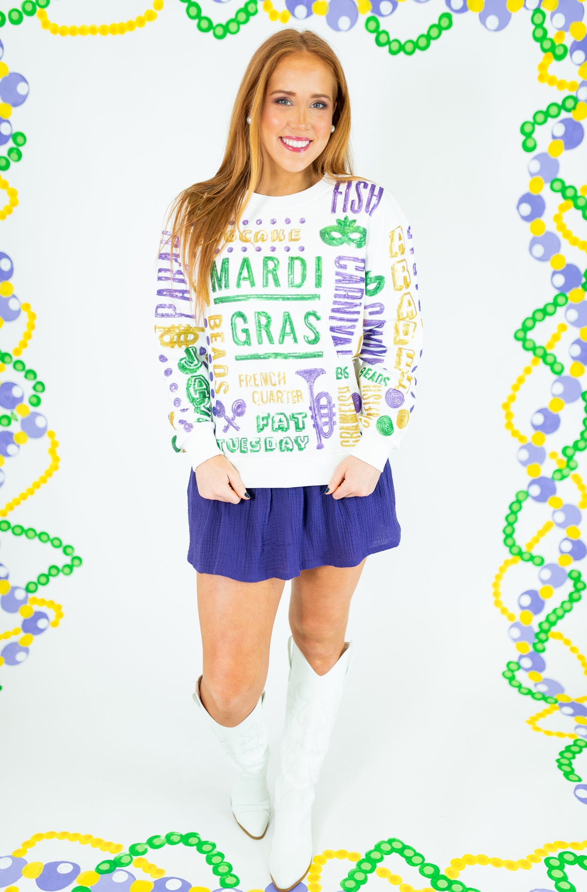 All Things Mardi Gras Sweatshirt - Obsession Boutique
