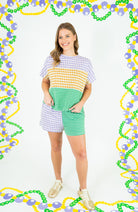 Mardi Gras Checker Block Knit Top & Shorts - Obsession Boutique