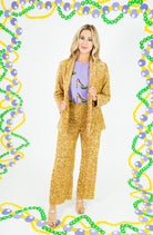 Natalia Velvet Sequin Blazer - Gold - Obsession Boutique