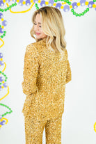 Natalia Velvet Sequin Blazer - Gold - Obsession Boutique