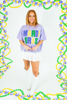 Mardi Gras Oversized Graphic Stud Tee - Obsession Boutique