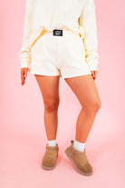 Lulu Mac: Waffle Shorts - Butter - Obsession Boutique