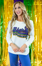 Layered Mardi Gras Sequin Pullover - Obsession Boutique