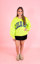 Lulu Mac: Chartreuse & Deep Blue Puff Sweatshirt - Obsession Boutique