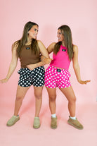 Lulu Mac: Polka Dot Boxer Shorts - Hot PInk - Obsession Boutique