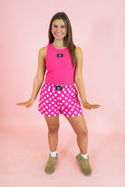 Lulu Mac: Polka Dot Boxer Shorts - Hot PInk - Obsession Boutique