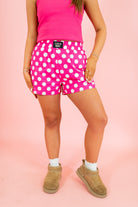 Lulu Mac: Polka Dot Boxer Shorts - Hot PInk - Obsession Boutique