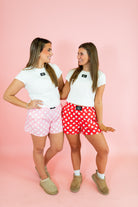 Lulu Mac: Polka Dot Boxer Shorts - Light Pink - Obsession Boutique