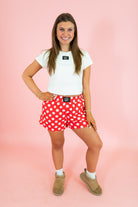 Lulu Mac: Polka Dot Boxer Shorts - Red - Obsession Boutique
