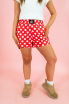 Lulu Mac: Polka Dot Boxer Shorts - Red - Obsession Boutique