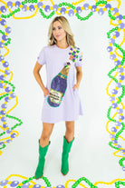 Mardi Gras Sequin Popping Champagne Dress - Obsession Boutique