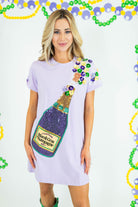 Mardi Gras Sequin Popping Champagne Dress - Obsession Boutique