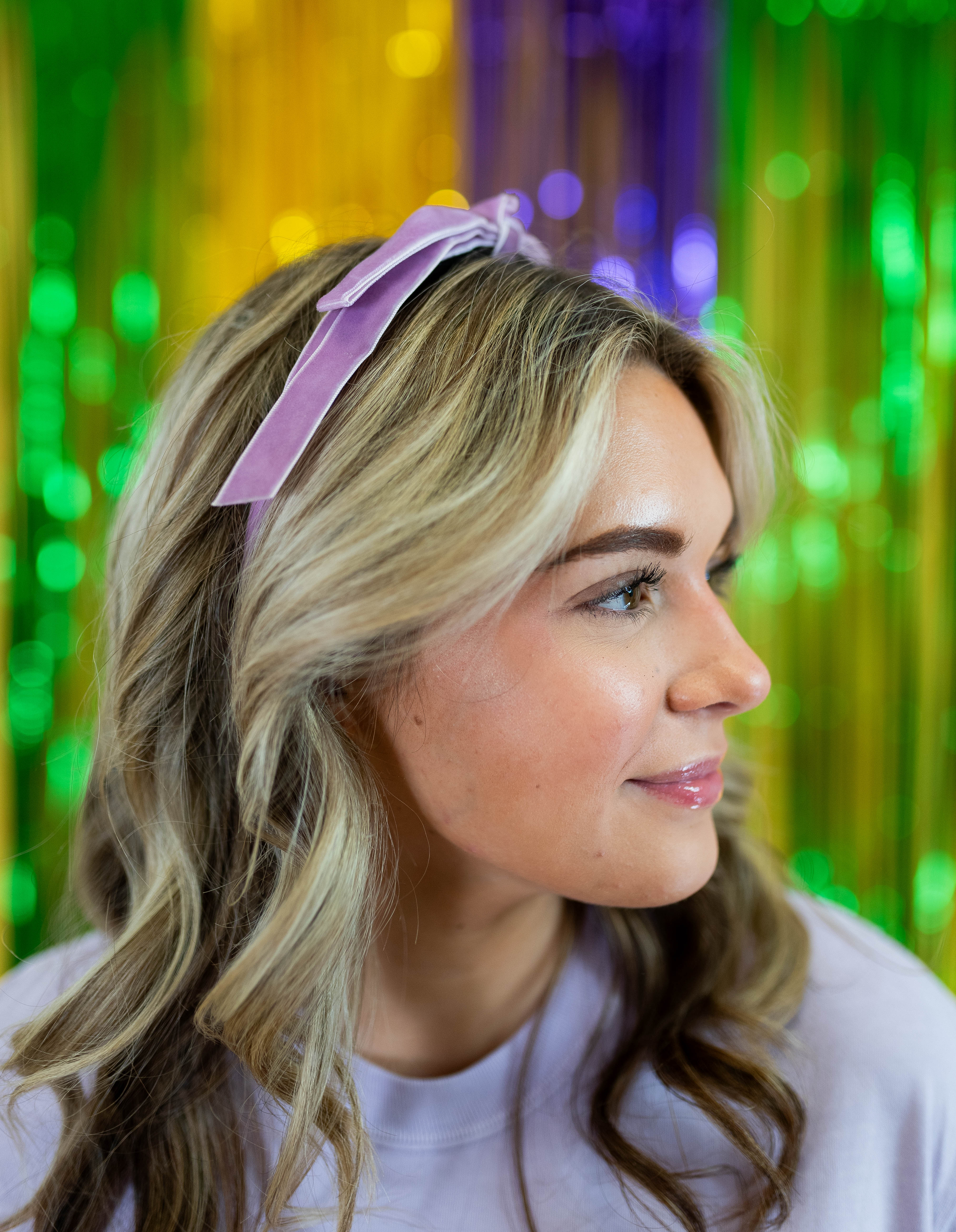 Thin Velvet Ribbon Bow Headband - Obsession Boutique