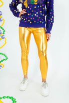 Metallic Leggings - Gold - Obsession Boutique