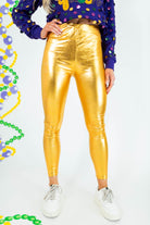 Metallic Leggings - Gold - Obsession Boutique