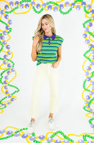 Mardi Gras Diamond Jacquard Sweater - Obsession Boutique