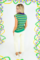 Mardi Gras Diamond Jacquard Sweater - Obsession Boutique