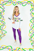 Mardi Gras Sequin Long Sleeve Shirt - Obsession Boutique