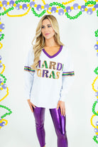 Mardi Gras Sequin Long Sleeve Shirt - Obsession Boutique